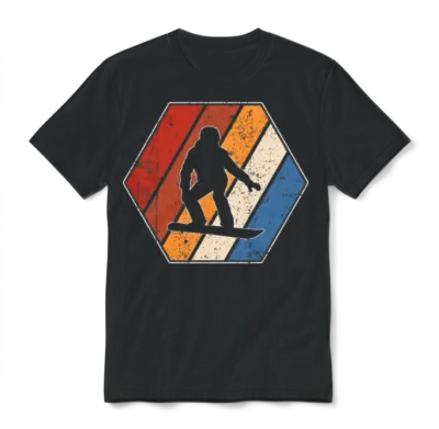 Snowboarding Retro Unisex T-Shirt - Black