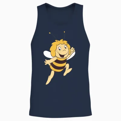 Maya the Bee Retro Pattern Cartoon Tv Series T-Shirt, Blue Unisex Tank Top - Navy