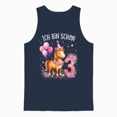 Ich Bin Schon 3 Geburtstag Pferde Unisex Tank Top - Navy