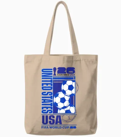 Kids Fifa World Cup26 Usa Host Country Football Tote Bags - Natural