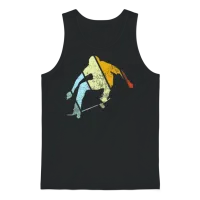 Skater Retro Unisex Tank Top - Black – 1