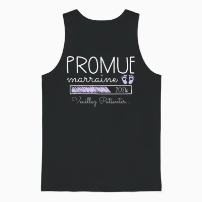 Promoted Godmother 2026 - Birth Announcement 1st Child Surprise Unisex Tank Top - Black