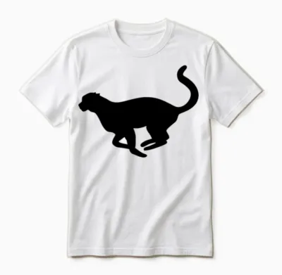 Running Cheetah Silhouette Unisex T-Shirt - White