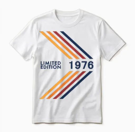 50. Geburtstag 1976 Limited Edition Vintage Sport Style Unisex T-Shirt in White