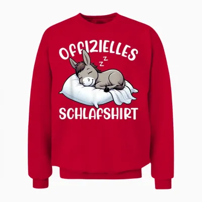 Official Sleep Shirt Donkey Nap Pyjamas Unisex Sweatshirt - Red