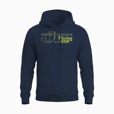 Yellow and Blue Jt Racing Logo T-Shirt, Black, S Unisex Hoodie - Navy