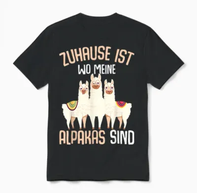 Zuhause Ist Wo Meine Alpacas Sind Women's Children's Alpaca Llama T-Shirt, Black, S Unisex T-Shirt - Black