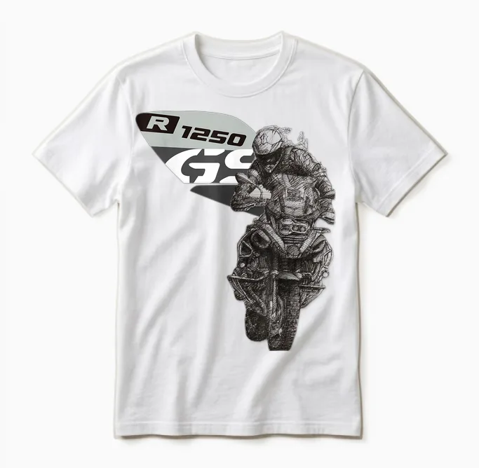R 1250 Gs Adventure Bike Motorcycle Unisex T-Shirt in White