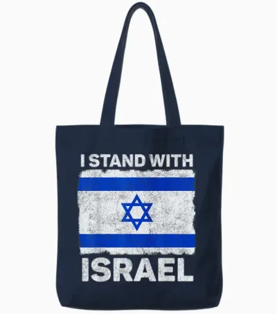 I Stand with Israel Israel Flagge Patriotisches Israel Tote Bags - Navy