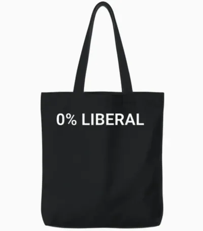 0 Percent Liberal 0% Tote Bags - Black