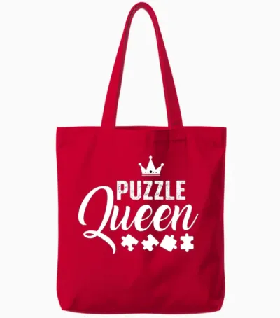 Puzzle Queen Puzzle Enthusiast Gift Tote Bags - Red