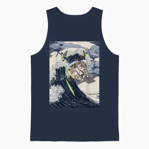 Star Wars Millennium Falcon Space Wave Unisex Tank Top in Navy