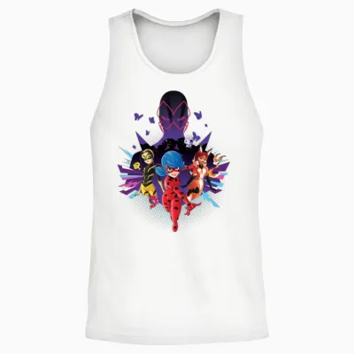 Miraculous Superheroes Kwami vs Hawk Moth Unisex Tank Top - White
