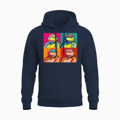 Donatello, Michelangelo, Leonardo & Donatello - Pop Art Unisex Hoodie - Navy