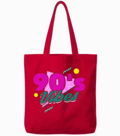 1990s Retro 90s Costume Tote Bags - Red