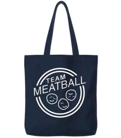 Team Meatball White Tote Bags - Navy