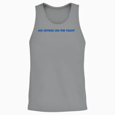 No Crying on the Yacht Shirt Y2k Aesthetic Trendy Unisex Tank Top - Sport Grey