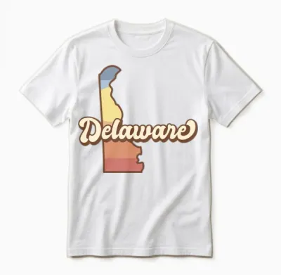 Delaware Retro Unisex T-Shirt - White
