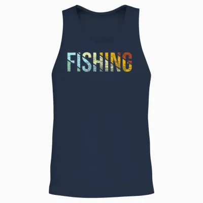 Fishing Retro Unisex Tank Top - Navy