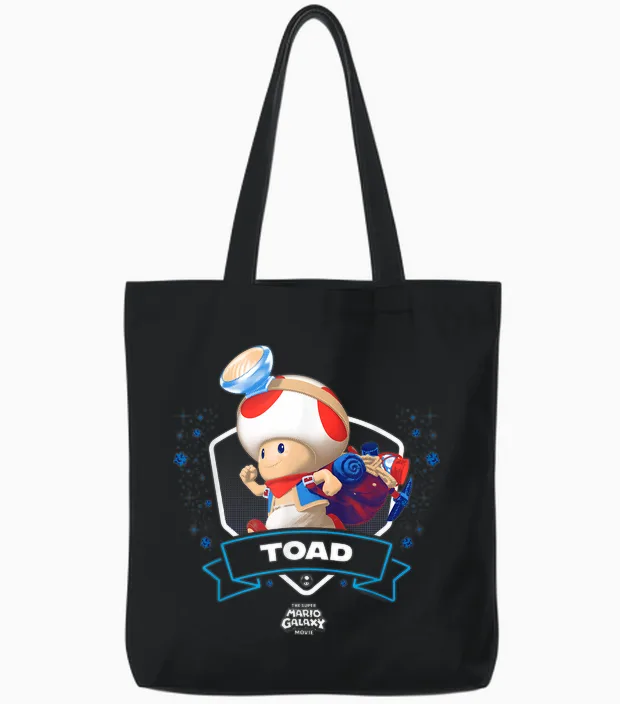 The Super Mario Galaxy Movie Toad Champion Tote Bags in Black
