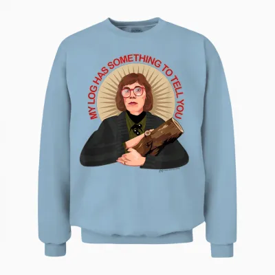Twin Peaks Log Lady T-Shirt, Gray Unisex Sweatshirt - Light Blue