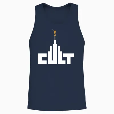 Mormon Cult Design Unisex Tank Top - Navy