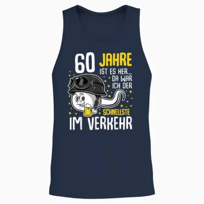 60 Years Ago the Fastest in Traffic 60th Birthday Man Unisex Tank Top - Navy