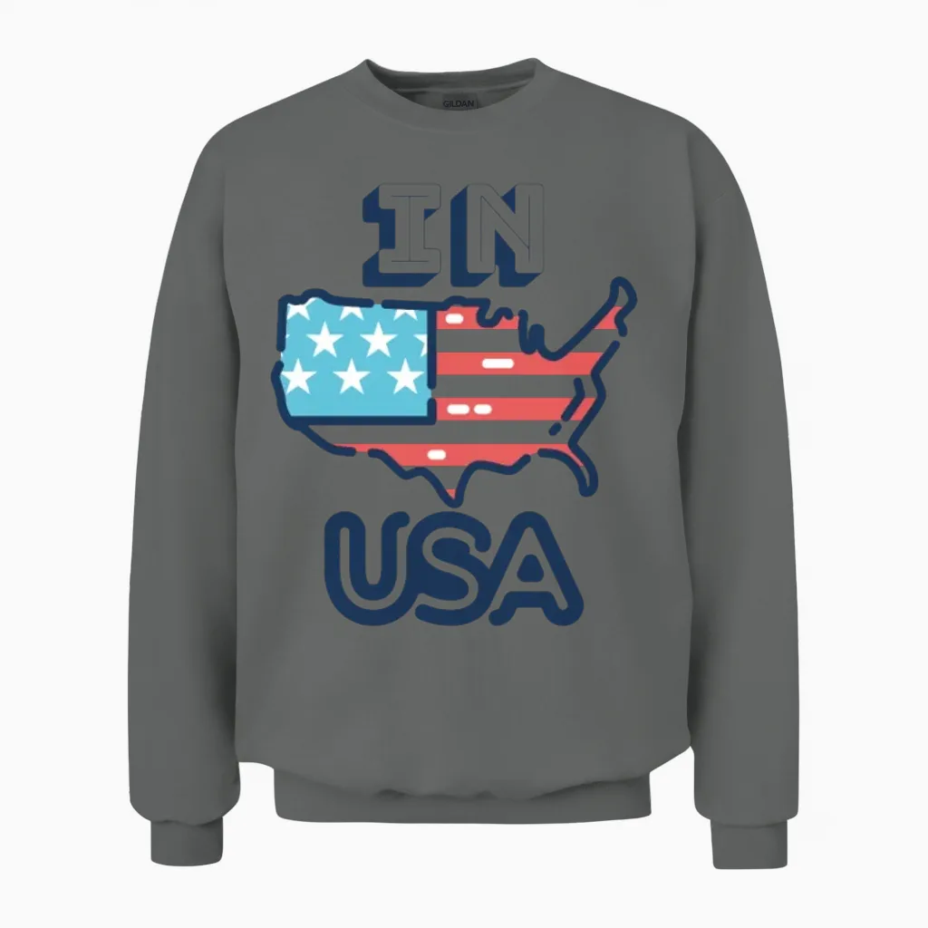 In, Usa, Indiana - Patriotic & 4th of July Unisex Sweatshirt in Graphite Heather