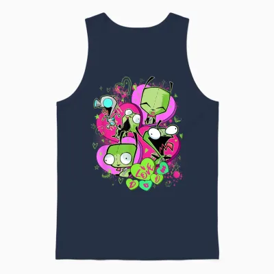 Invader Zim Valentine's Day Gir I Love Doom Unisex Tank Top - Navy