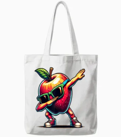 Dab Tanz Apfel Lustige Tanzende Dabbing Frucht Tote Bags - White
