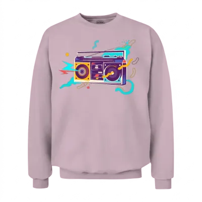 Retro Music Unisex Sweatshirt - Light Pink
