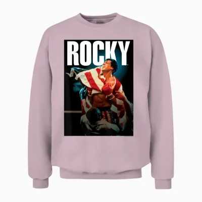 Rocky Iv American Flag Portrait T-Shirt Small Unisex Sweatshirt - Light Pink
