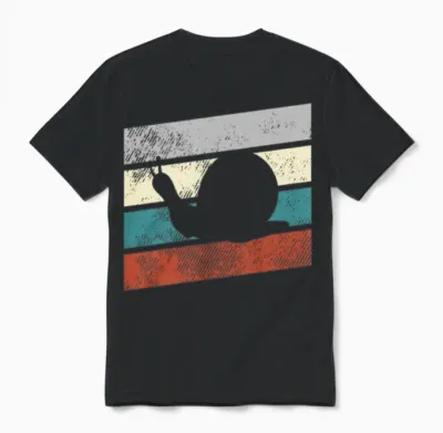 Snail Retro Unisex T-Shirt - Black