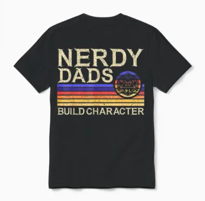 Nerdy Dad Rpg Gaming D20 Tabletop Games Funny Rpg Gamer Unisex T-Shirt - Black