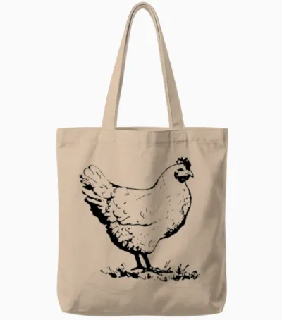 Chicken Funny Tote Bags - Natural