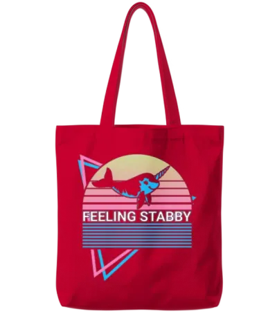 Narwhal Retro Tote Bags - Red