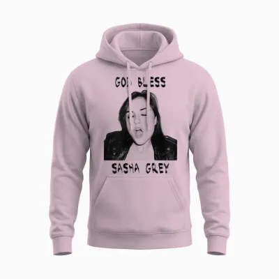 God Bless Sasha Grey T-Shirt (unisex) Unisex Hoodie - Light Pink