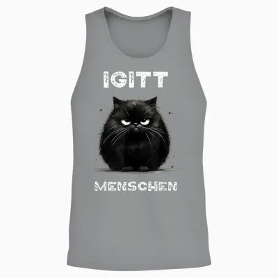 Lustiges Katzen Spruch T-Shirt Igitt Menschen T-Shirt, Black Unisex Tank Top - Sport Grey