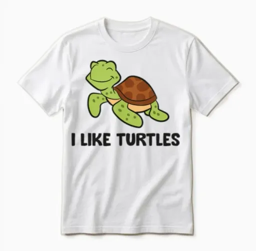 I Like Turtles Ocean Cute Sea Turtle Unisex T-Shirt in White