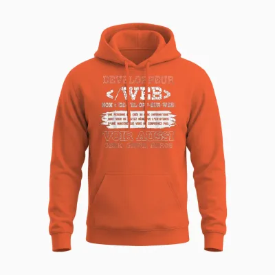 Web Developer Man Woman Humor Code Computer T-Shirt, Black, S Unisex Hoodie - Orange