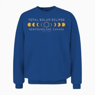 Newfoundland Canada Solar Eclipse 2024 April 8 Unisex Sweatshirt - Royal