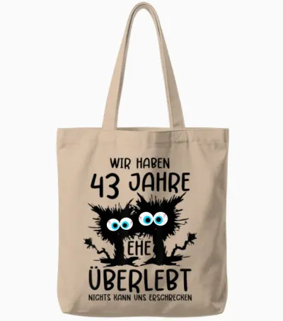 43 Jahre Verheiratet Liiert 43 Hochzeitstag Tote Bags - Natural