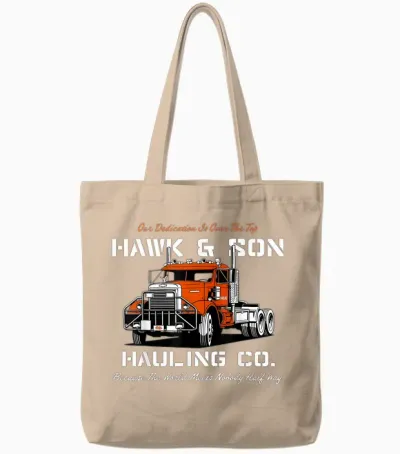 Hawk and Son Hauling Company Big Rig Pride Tote Bags - Natural