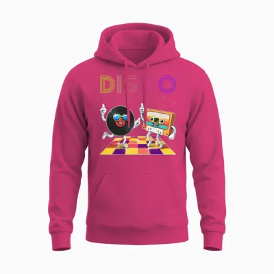 Retro Disco Dance Party Unisex Hoodie - Heliconia