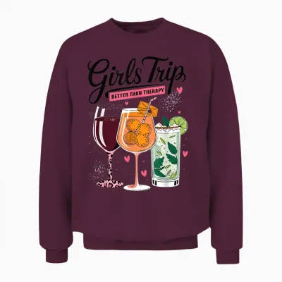 Passendes Outfit Für Mädels: Trip Better Than Therapy Unisex Sweatshirt - Maroon