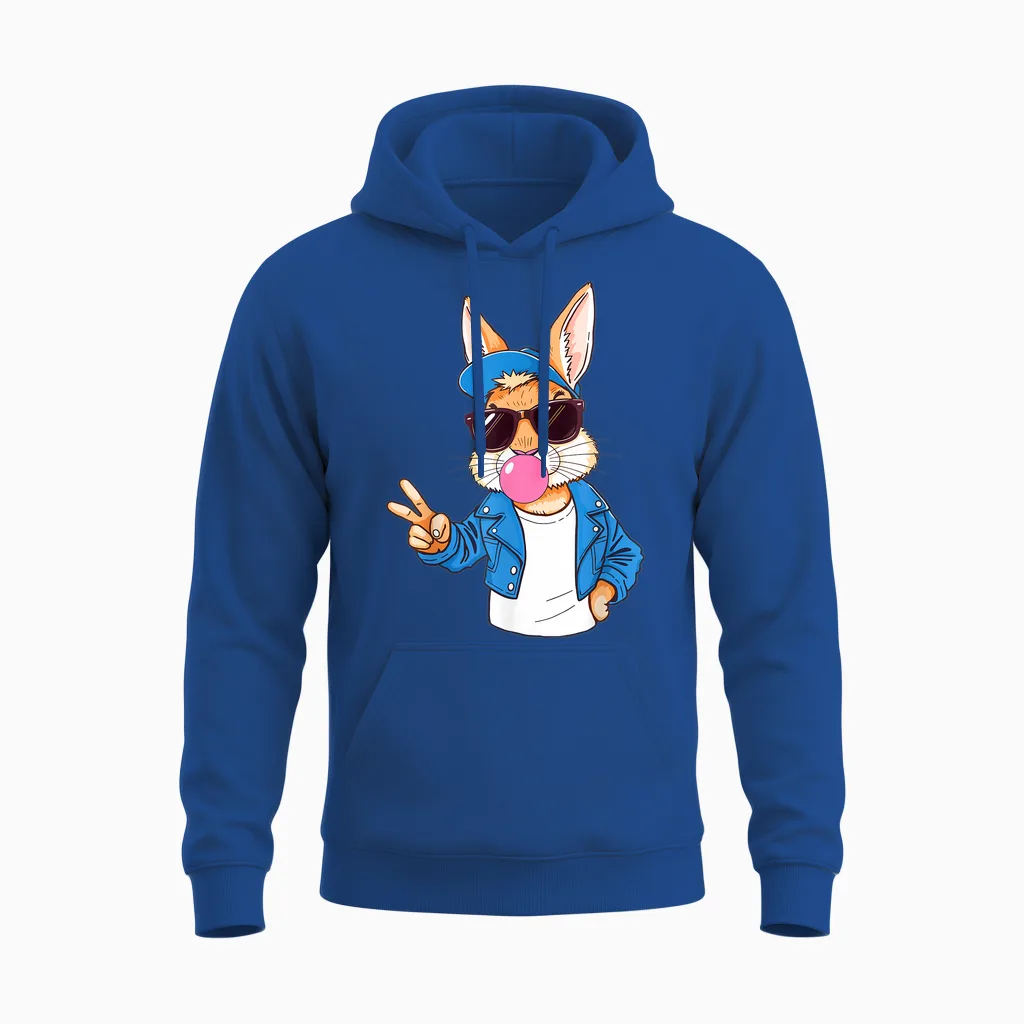 Cooler Hase Osterhase Bunny Kaninchen Kinder Jungen Ostern Unisex Hoodie in Royal