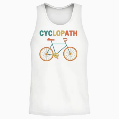 Funny Cyclopath Cycling Unisex Tank Top - White