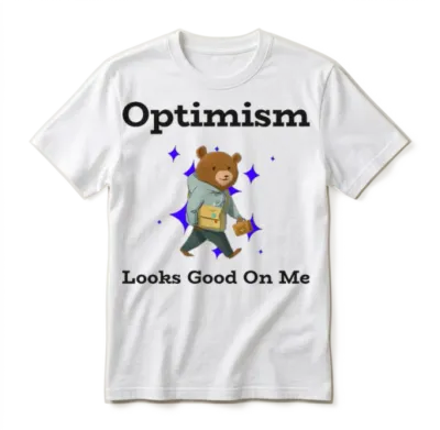 Optimism Looks Good on Me Unisex T-Shirt - White