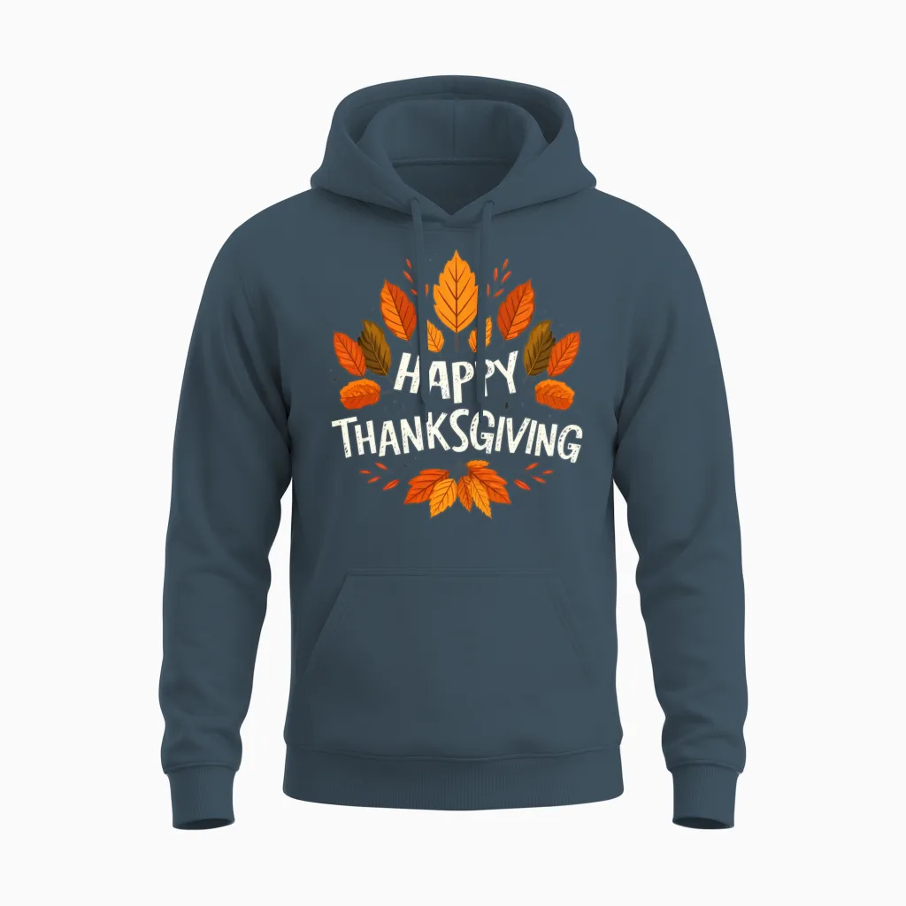 Happy Thanksgiving for Turkey Day Family Dinner Unisex Hoodie - Dark Heather