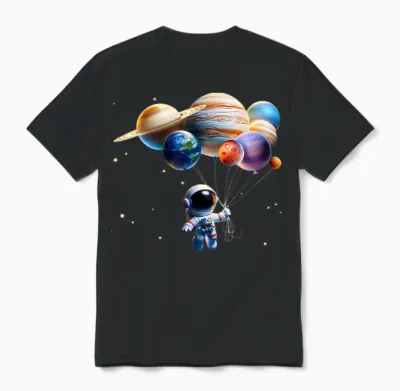 Funny Astronaut Planets Gift Men Women Kids Astronomy Space Unisex T-Shirt - Black